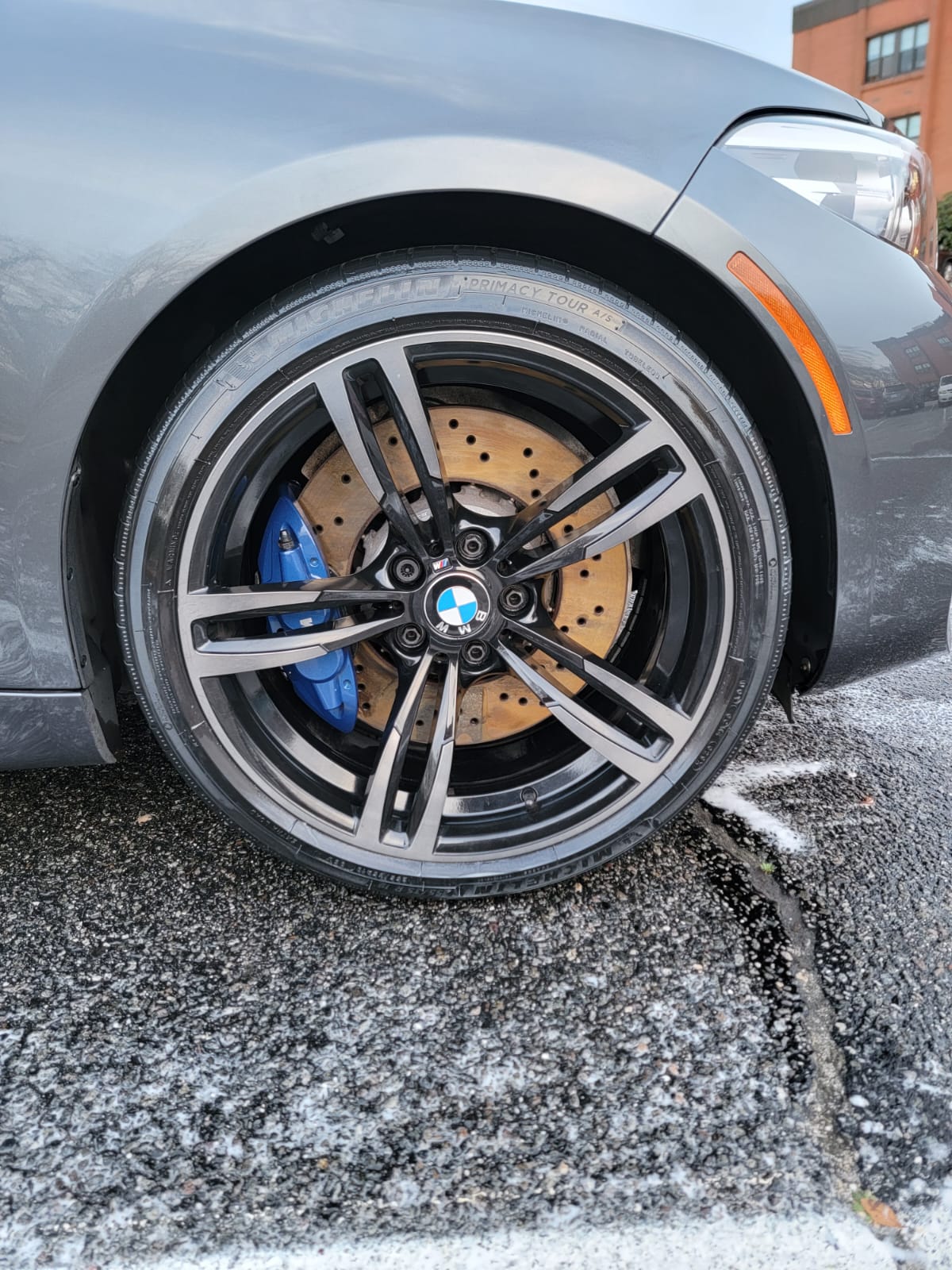 Grey BMW Right Front Wheel Post Detailing